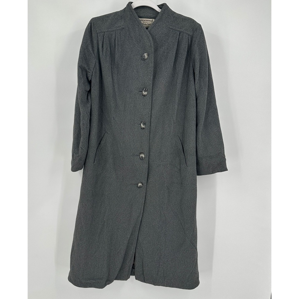 Kashmiracle Wellington Fashions Women's Dark Gray Long Wool Blend Coat Size M